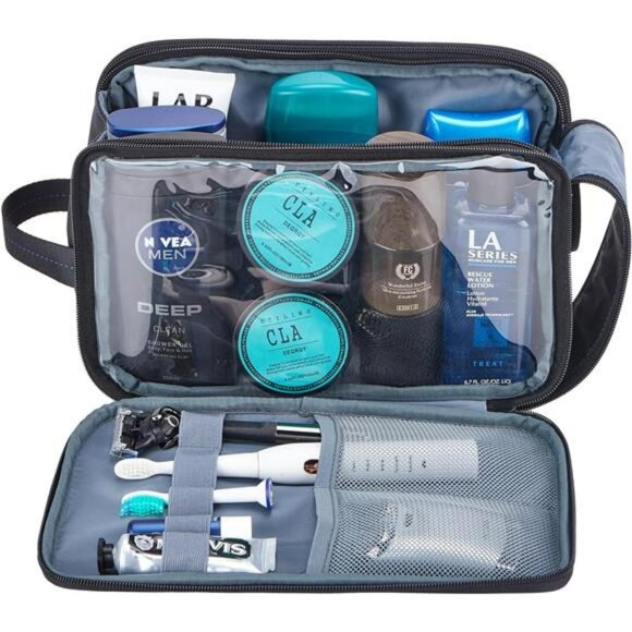 Large Toiletry Bag for Men Water Resistant Shaving Dopp Kit Travel Organizer - Picture 2 of 7